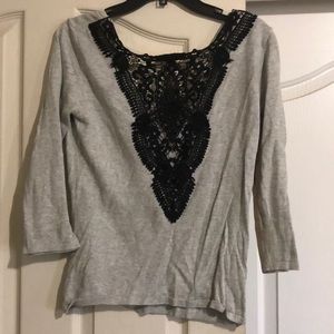 Lace back sweater